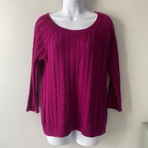 American Eagle Cable Knit Sweater Purple M